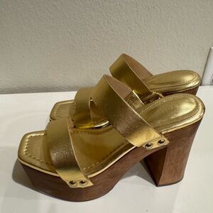 Schutz Gold platform sandals